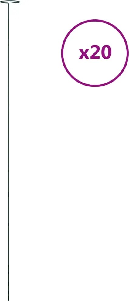 vidaXL Țăruși plante de grădină, 20 buc., verde închis, 91 cm, oțel