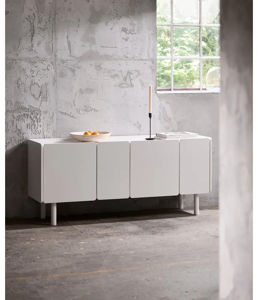 Comodă albă 160x70x45 cm Bera – Unique Furniture