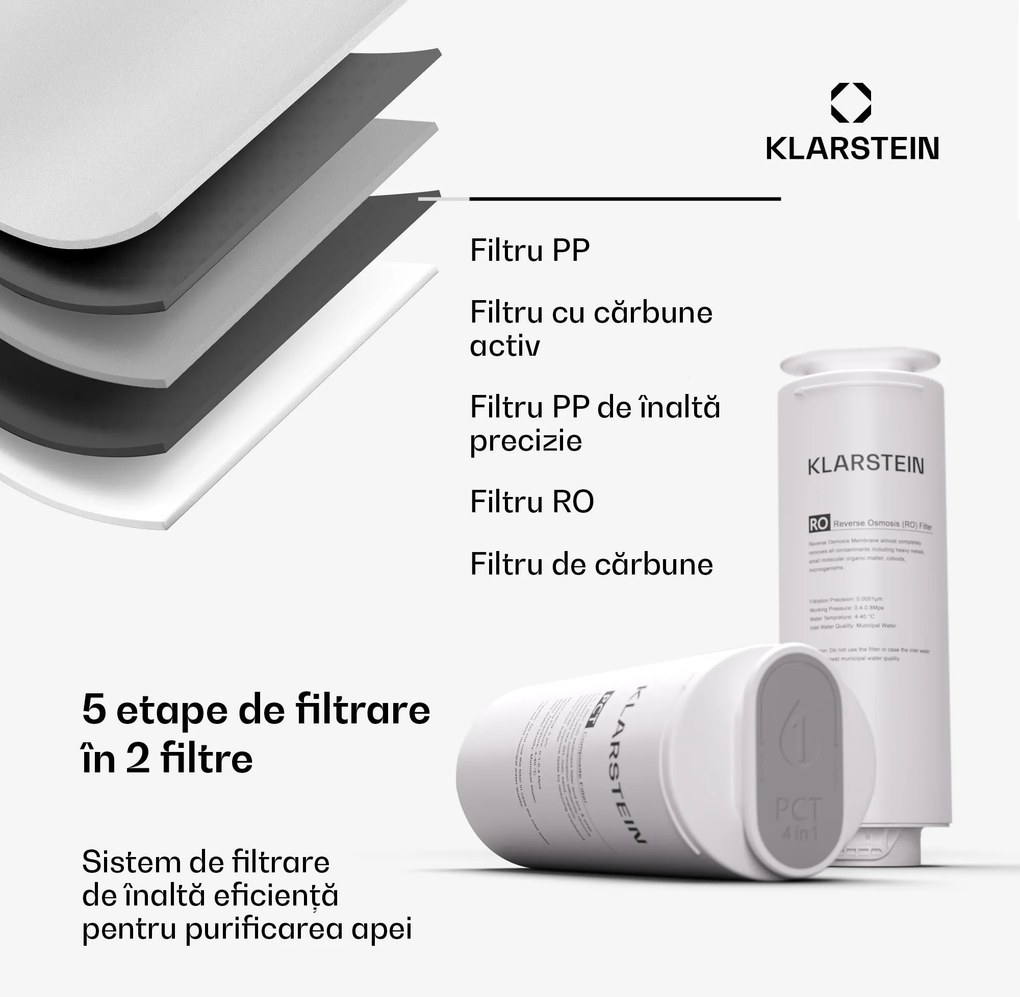 Klarstein PureLine 800, sistem de filtrare, osmoză inversă, 800 GPD / 3000 L/d