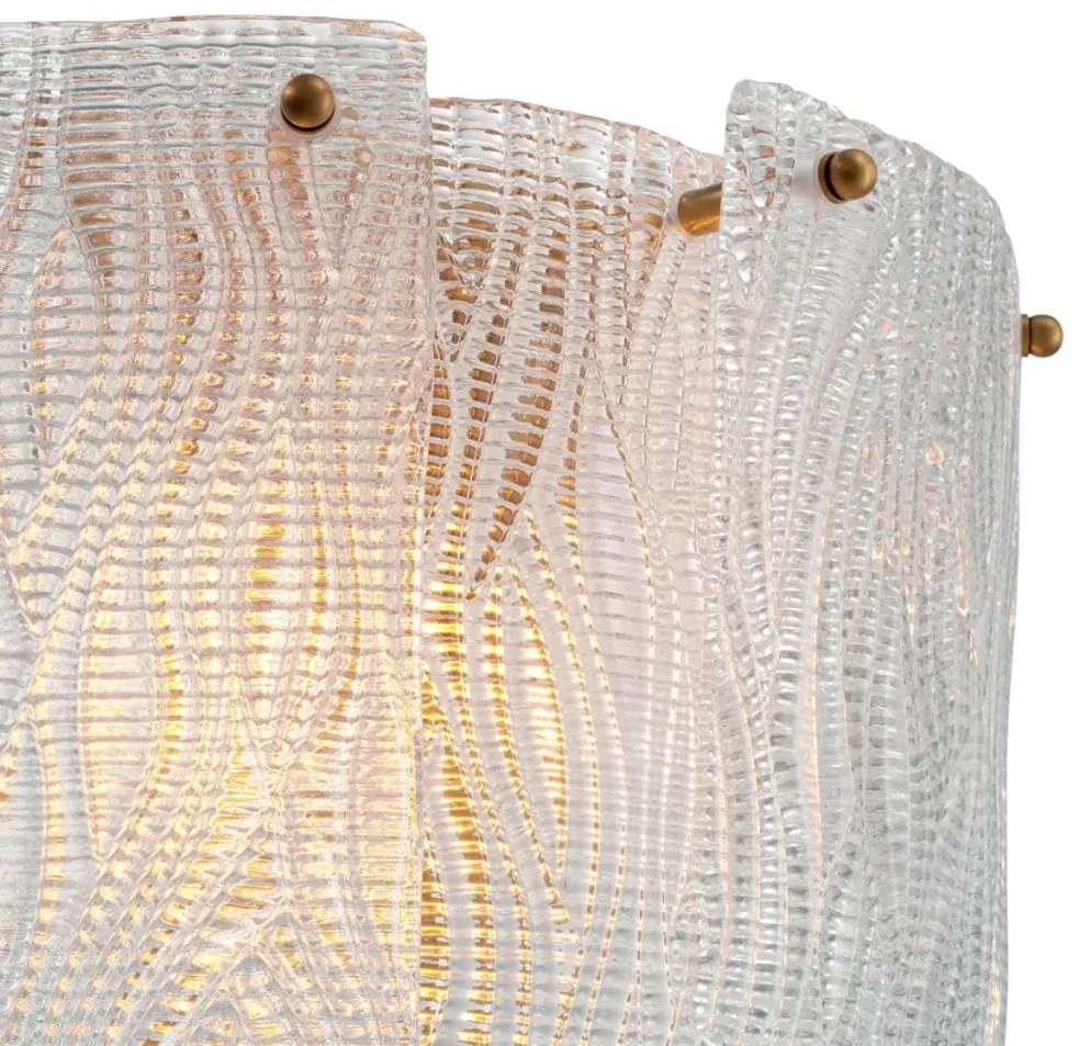 Aplica de perete LUX design deosebit Asinara, sticla texturata