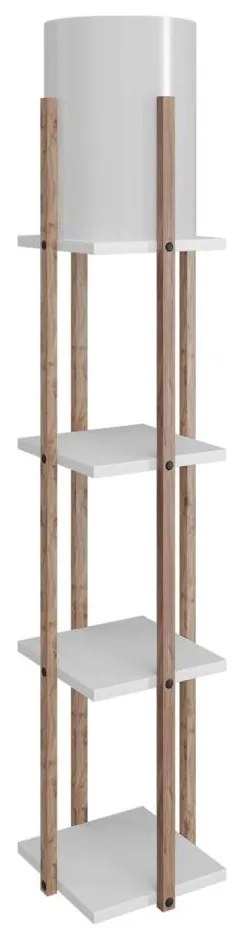 Lampadar cu rafturi NORA 1xE27/40W/230V maro/alb