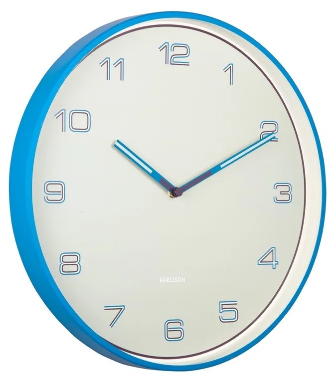 Karlsson 6013BB ceas de perete design, albastru,diametru 40 cm