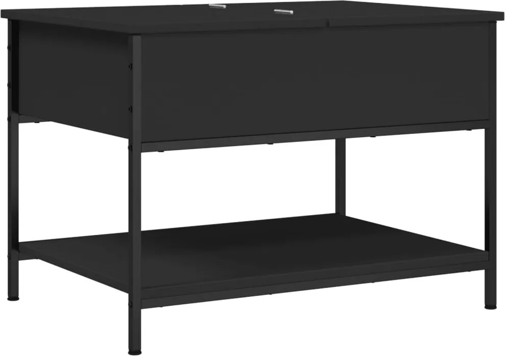 vidaXL Măsuță de cafea, negru, 70x50x50 cm, lemn prelucrat și metal