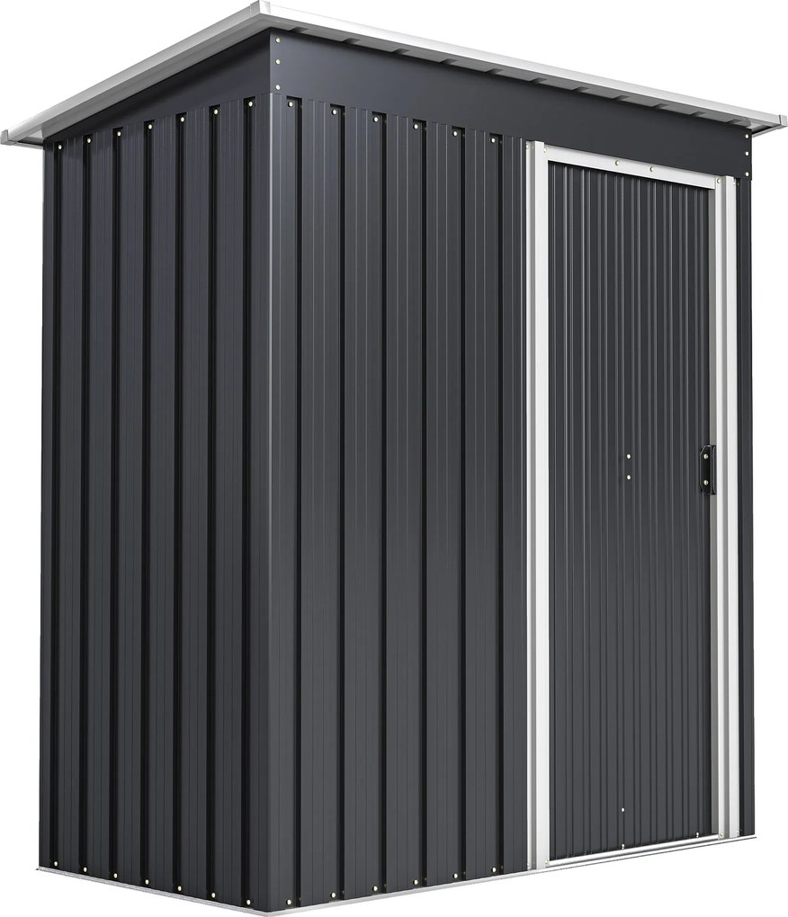 Outsunny Magazie Scule Cu Usa Glisanta Negru Usor De Montat Cu 6 Compartimente Stil Modern 163x89x182 cm | Aosom Romania
