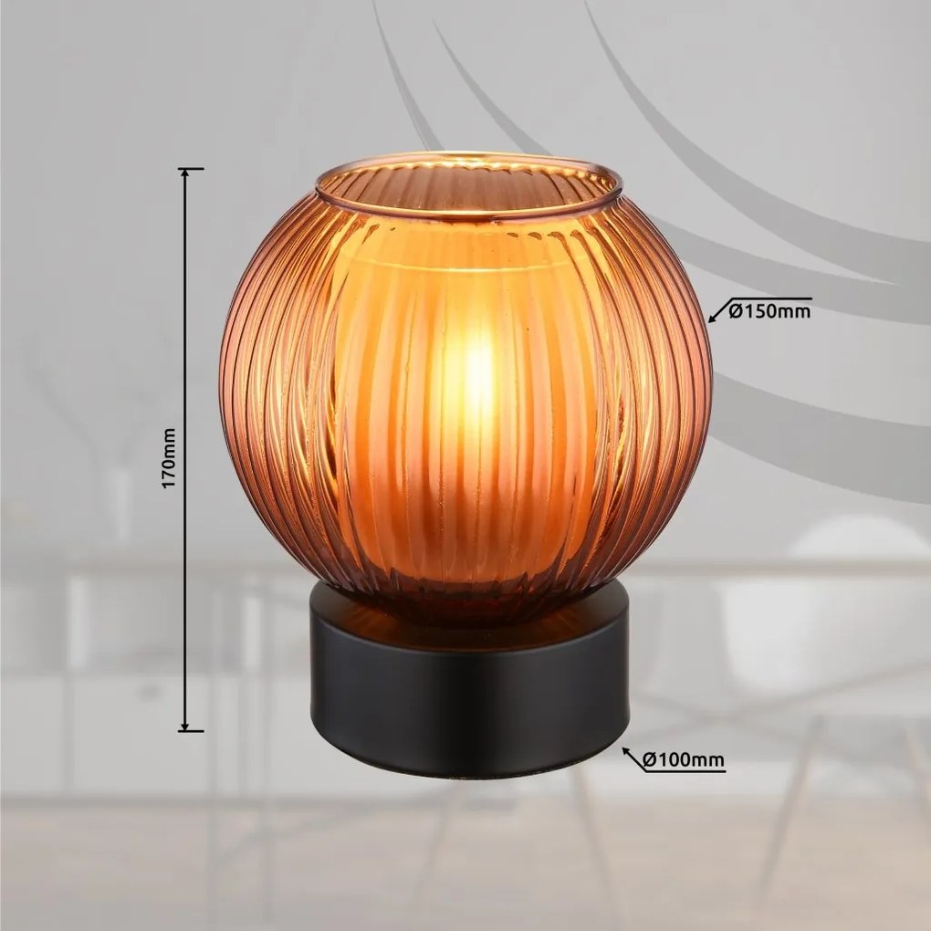 Veioza/Lampa de masa design modern ZUMBA negru/bronz