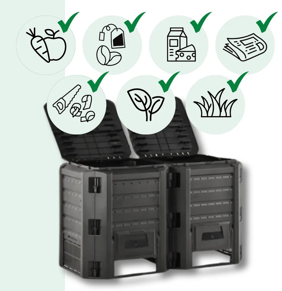 Compostor de grădină - Compogreen 800 l, negru Prosperplast