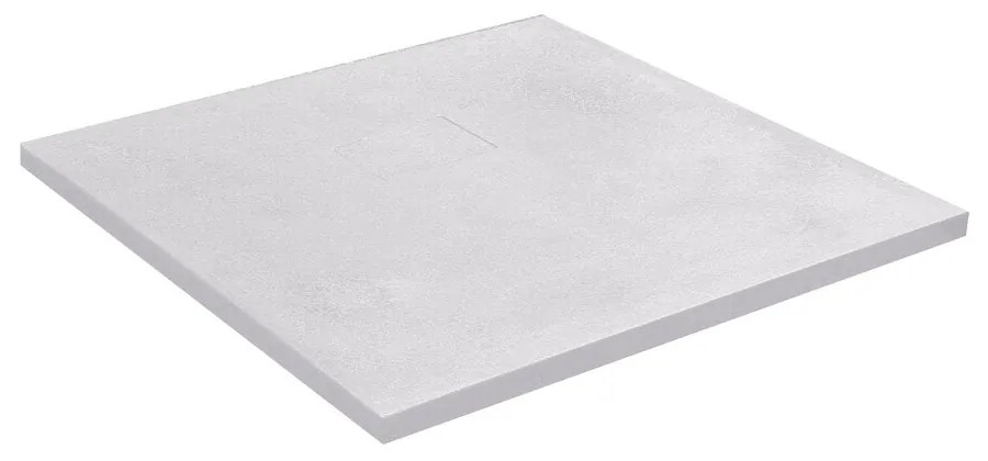 Cadita compozit pentru dus Inter Ceramic patrata 80x80 cm finisaj piatra-alb mat