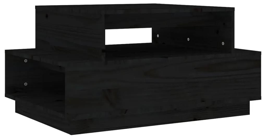 814518 vidaXL Măsuță de cafea, negru, 80x55x40,5 cm, lemn masiv de pin