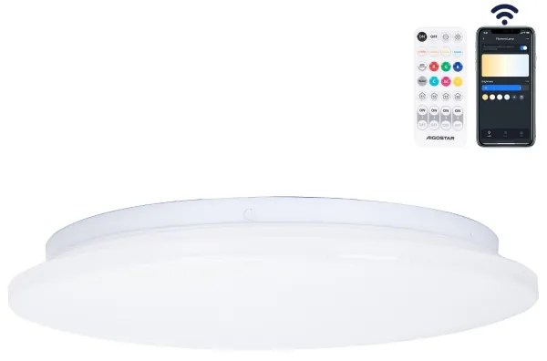 Aigostar - Plafonieră LED pentru baie LED/18W/230V IP44 + telecomandă