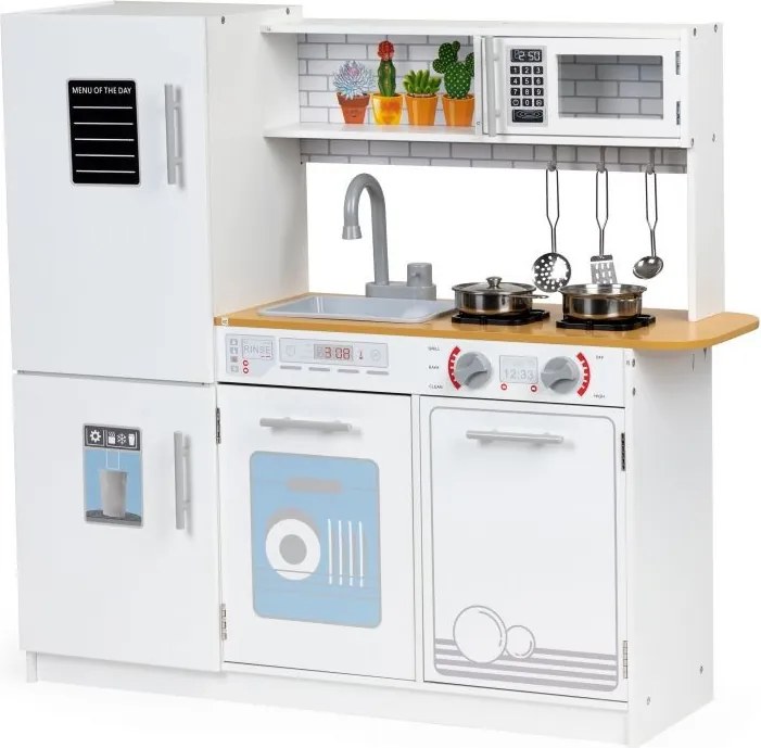 Bucătărie pentru copii din lemn cu lumină led + accesorii