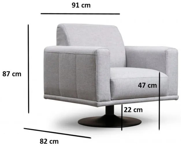 Fotoliu Nikea Turnable Armchair, Alb Murdar