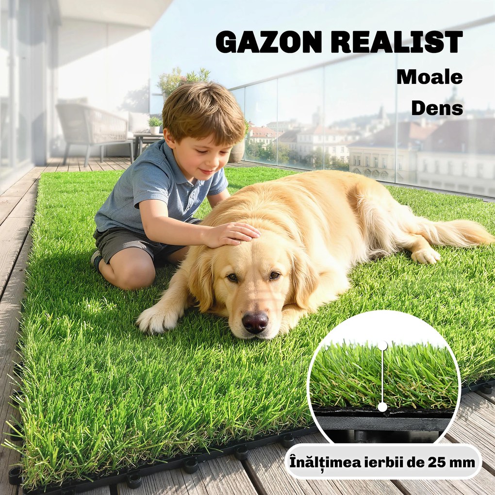Outsunny gazon sintetic plăci modulare | Aosom Romania