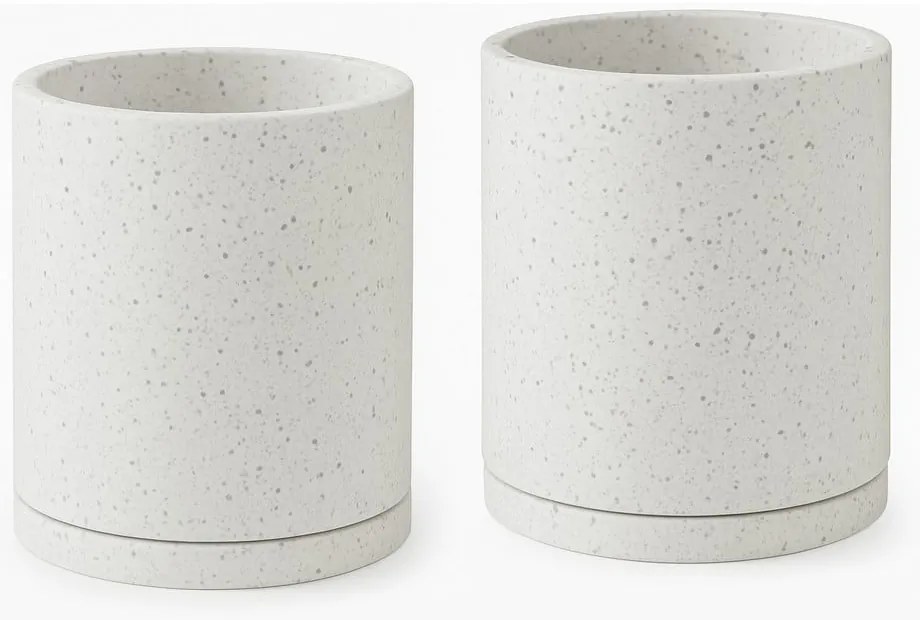 Set 2 ghivece Bonami Selection Terrazzo, ø 26 cm, alb