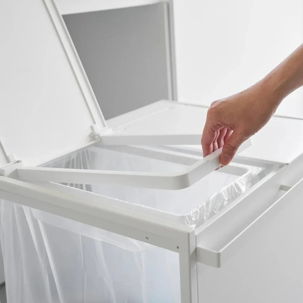 Coș de gunoi alb de reciclat din metal Tower – YAMAZAKI