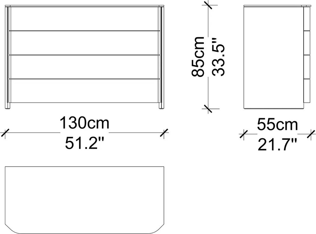 Comodă lemn masiv Nova 130 cm