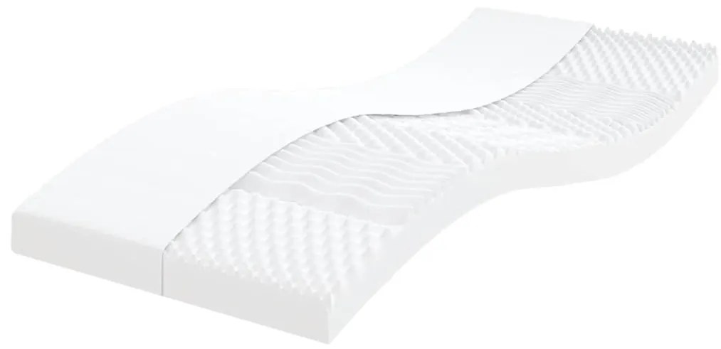 vidaXL Saltea din spumă, alb, 100x220 cm, 7 zone, duritate 20 ILD