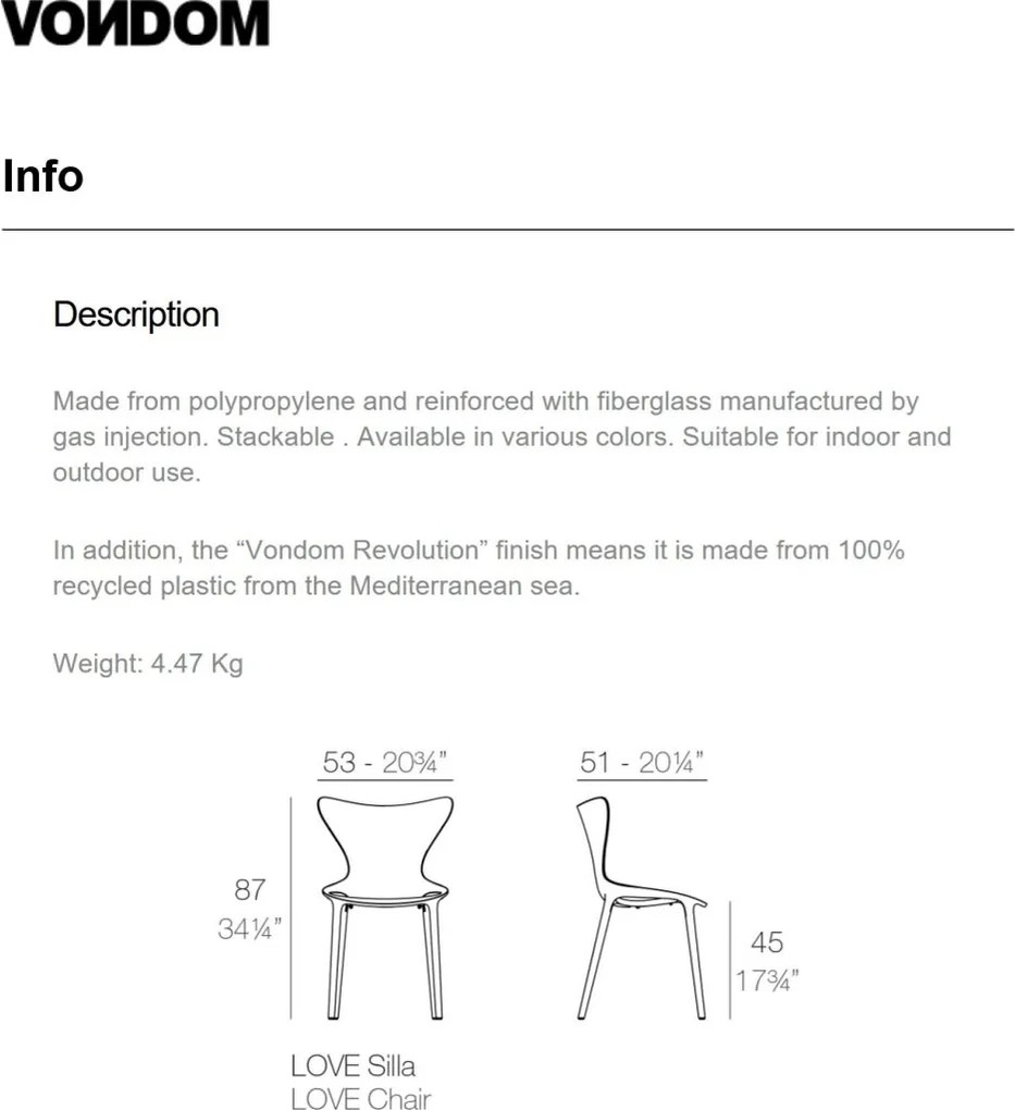 Set de 4 scaune pentru copii de exterior / interior design modern premium Love mini 65043