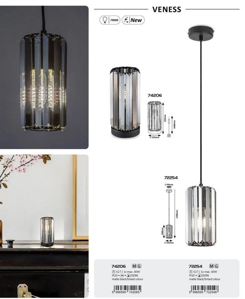Lustra cu 3 pendule design modern Veness