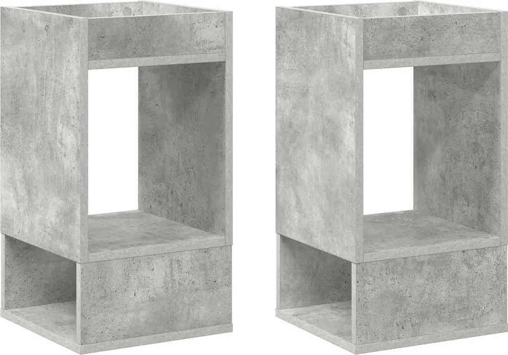 vidaXL Masă laterală 2 pcs Gri din beton 30 x 30 x 56 cm Lemn compozit