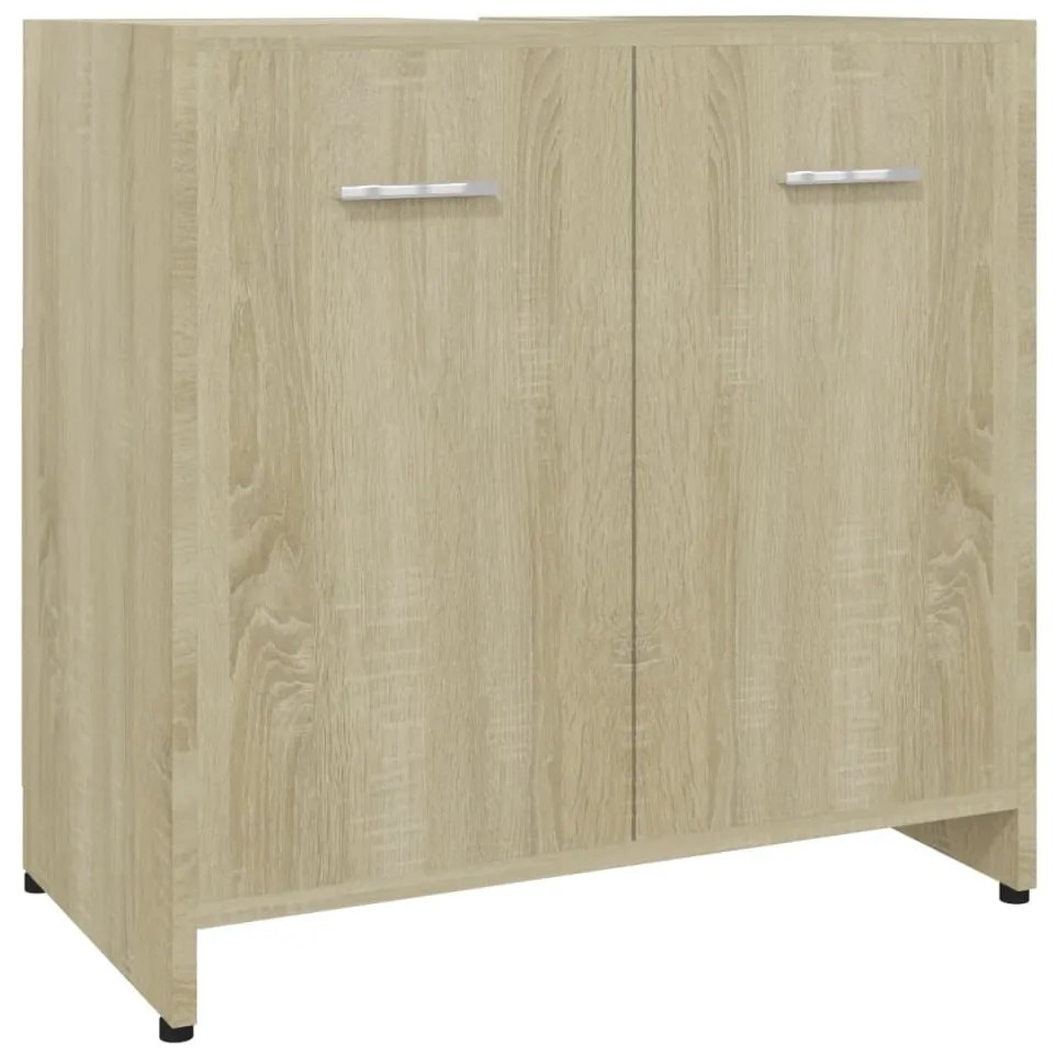 802573 vidaXL Dulap de baie, stejar Sonoma, 60x33x61 cm, lemn prelucrat