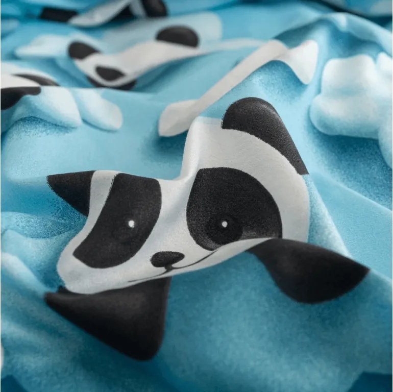 Lenjerie de pat din microfibra SKY PANDA albastru Dimensiune lenjerie de pat: 70 x 80 cm | 140 x 200 cm