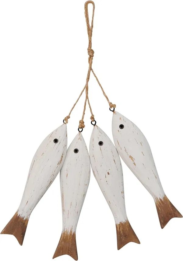 Decoratiune de perete in forma de peste din lemn de Paulownia