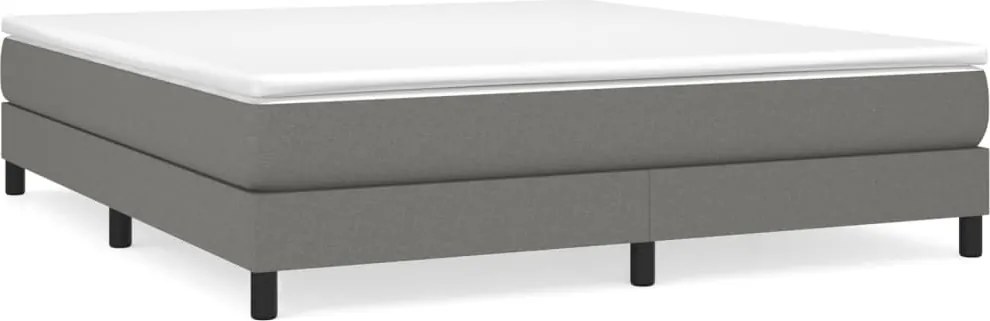 vidaXL Pat box spring cu saltea, gri închis, 180x200 cm, textil