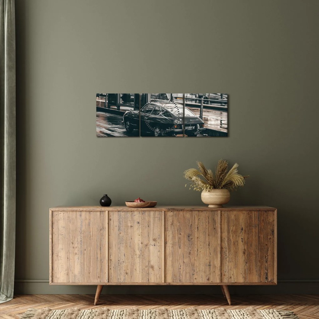 Tablou - Mașina în mișcare (cu ceas) (90x30 cm)