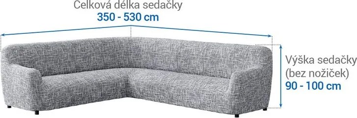 Gaico Huse cu două elastice GRAFITI NOU antracit colțar (l. 350 - 530 cm)