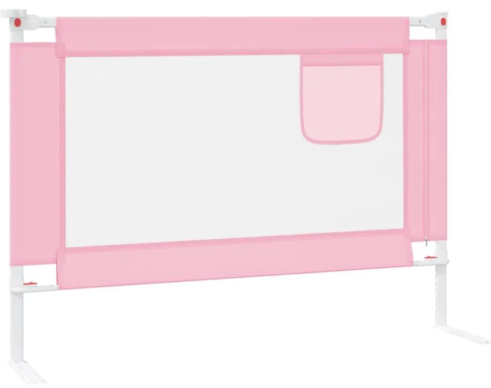 Balustrada de protectie pat copii, roz, 90x25 cm, textil 1, Roz, 90 x 25 cm