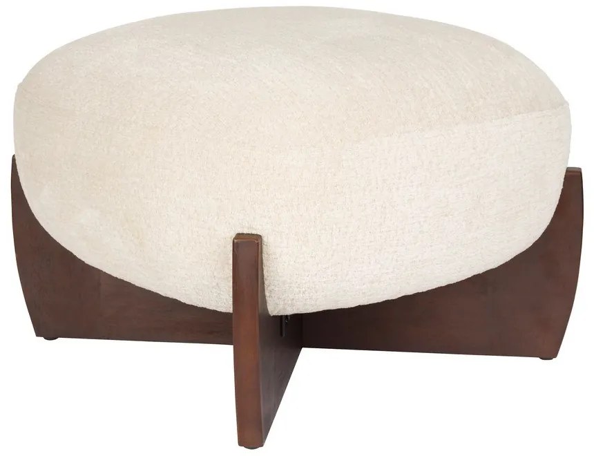 Taburet bej cu tapițerie din țesătură bouclé Emilius – Dutchbone