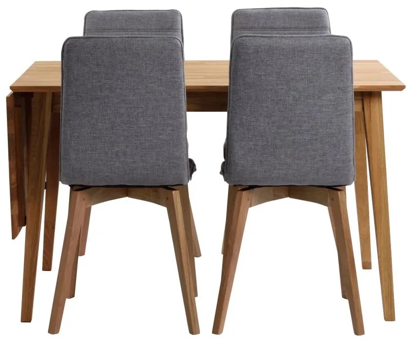 Masă de dining pliabilă din lemn de stejar natural Rowico Mimi, 120 x 80 cm