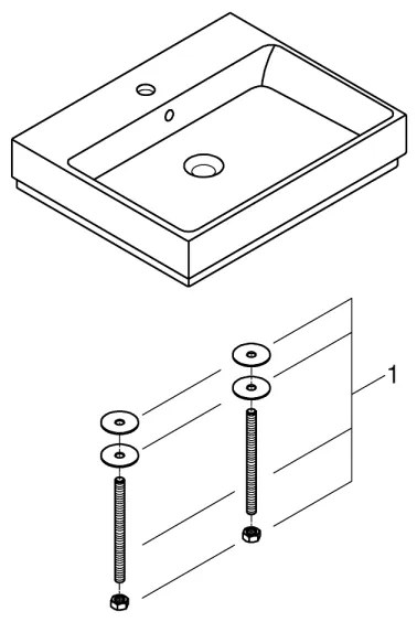 GROHE 3947700H - Lavoar CUBE CERAMIC 600 × 490 mm ceramică/alb