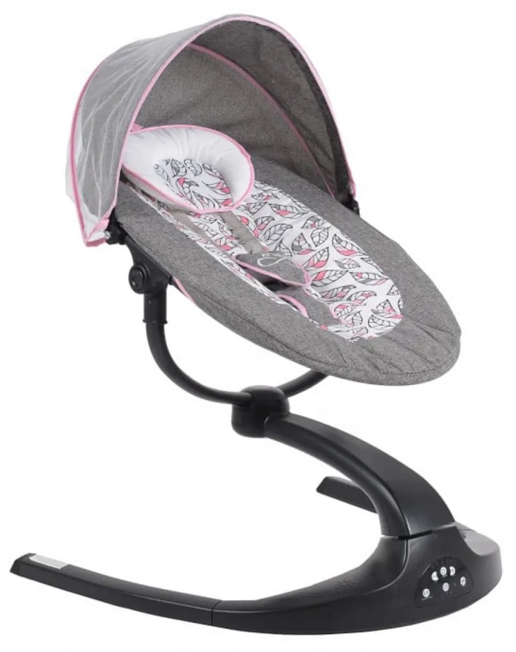 Balansoar Pentru Bebelusi cu conectare la priza si telecomanda NOVOKIDS Meyra Swing, Cu plasa insecte, Multifunctional, Pliabil, 5 viteze de