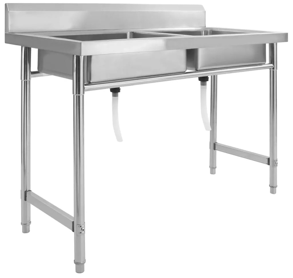 Chiuveta de bucatarie cu bazin dublu, otel inoxidabil