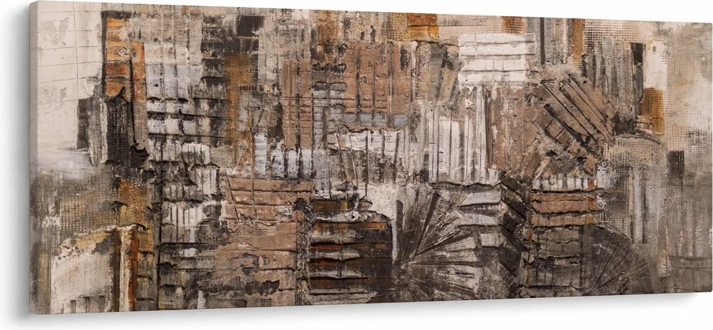 Tablou - Abstract, nuanțe maro (120x50 cm)