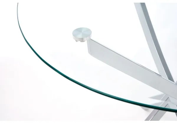 Masă de dining ESTEN, transparent/argintiu