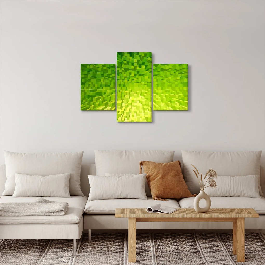 Tabloul cuburilor galbenverzui (90x60 cm)