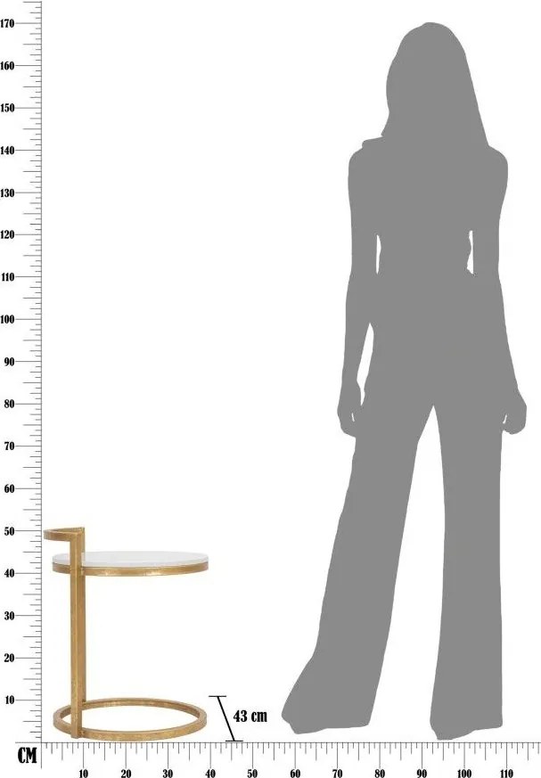 Măsuță auxiliară rotundă cu blat din marmură ø 40,5 cm Round Marble – Mauro Ferretti