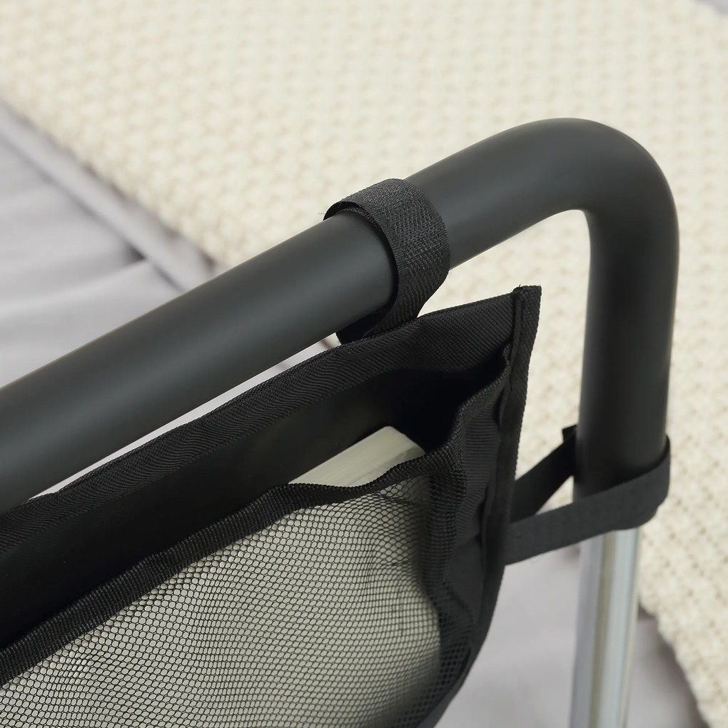 Maner pentru pat cu latime si inaltime reglabile, suport pentru pat din otel cu maner moale 87 x 51,5cm argintiu HOMCOM | Aosom RO