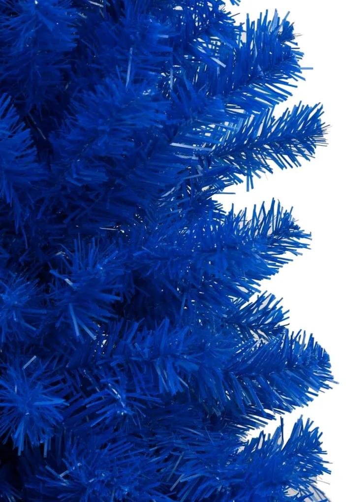 Set brad Craciun artificial LED-uri globuri albastru 180 cm PVC albastru si gri, 180 x 90 cm, 1