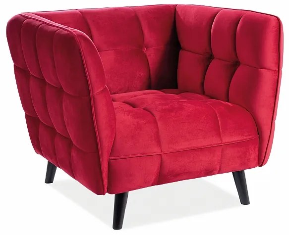 Fotoliu catifea Culoare Rosu / Wenge , CASTELLO 1 VELVET