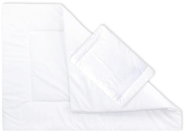 Set pilota 135 x 100 cm si perna 40 x 60 cm pentru copii, bumbac si umplutura hipoalergenica BabySoft, Alb