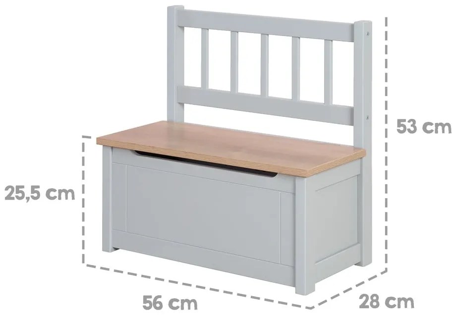 Bancă de copii taupe Woody – Roba