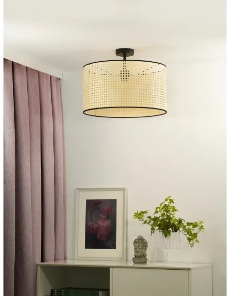 Lustră aplicată ROLLER Duolla RATTAN 1xE27/15W/230V d. 45 cm bej/negru