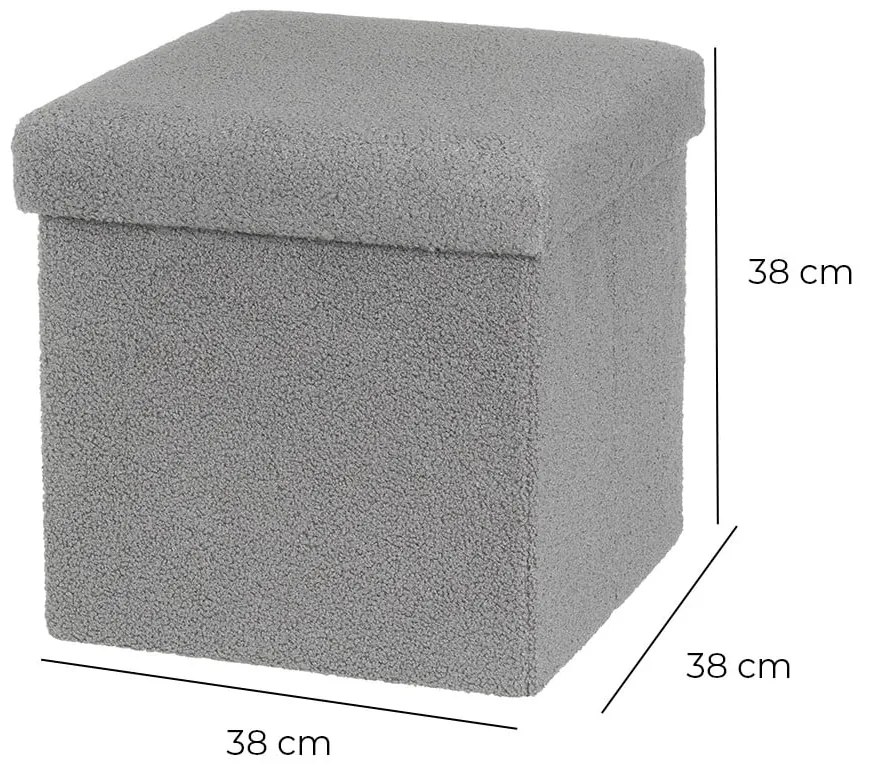 Taburet gri cu tapițerie din țesătură bouclé Folding – Casa Selección
