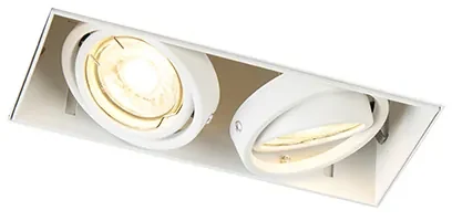 Spot încastrat inteligent alb fără trim, inclusiv 2 WiFi GU10 - Oneon 2