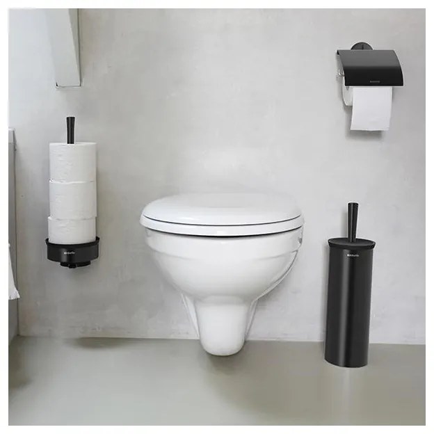 Perie de toaletă Brabantia Profile 90300317, 43 cm, Perie complet acoperită, Montabil pe perete, Negru