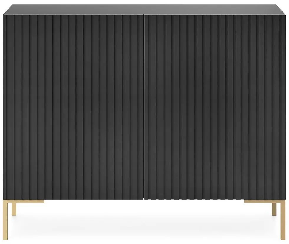 Comodă Lamellito L2 (negru + auriu). 1098829