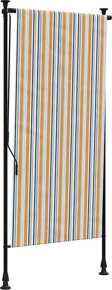 vidaXL Jaluzea rulou de exterior, galben/alb, 120x270 cm țesătură/oțel